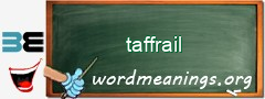 WordMeaning blackboard for taffrail